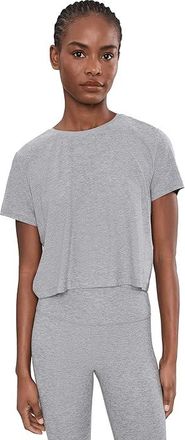 Beyond Yoga Featherweight Supreme Cropped T-Shirts Womens Clothing Silver Mist : LG, Elastane/Polyester