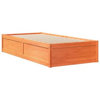 Berkfield Home Modern Bed Frame without Mattress Wax Brown 90x200 cm Solid Wood Pine