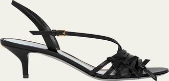 Valentino Garavani 55mm Nodine Leather Kitten-Heel Pumps