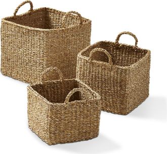 Tag Natural Seagrass Square Decorative Basket for Everyday Use in Beige at Nordstrom