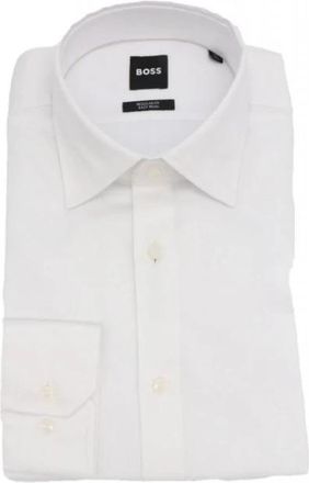 HUGO BOSS Joe Long Sleeve Shirt - Heren - Zakelijke Overhemden - Wit - M - Katoen - Overhemden