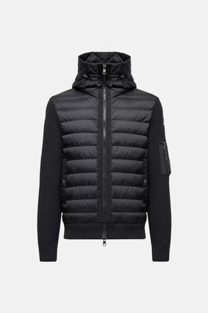 Moncler HYBRID DOWN HOODED CARDIGAN Size: XL, colour: BLACK