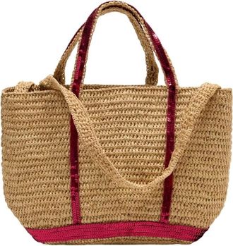 Vanessa Bruno Tote Bags, female, Beige, Size: ONE SIZE Raffia S Cabas Tote
