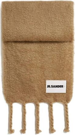 Jil Sander Beige Sjaal met Franje - Heren - Wintersjaals - Beige - ONE Size - Accessoires