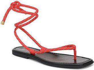 Veronica Beard Carmina Ankle Wrap Sandal in Flame Red at Nordstrom, Size 10