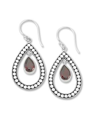 Samuel B. Silver 0.80 Ct. Tw. Garnet Earrings