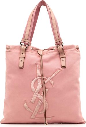 Saint Laurent Pre-owned Womens Canvas Logo Tote - Light Pink Textile - One Size