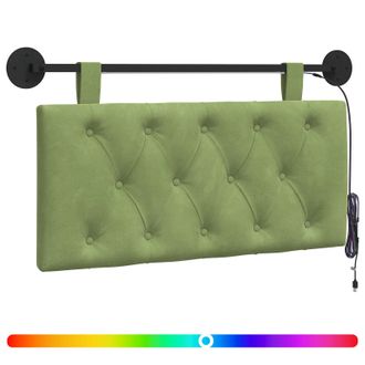 vidaXL Cabecero Colgante Con Luz Led Verde Claro Terciopelo Vidaxl