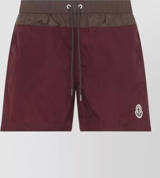 Moncler polyamide swim shorts contrast insert detail