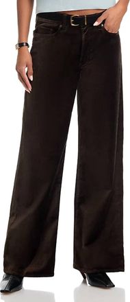 Frame Denim Le Slim Palazzo Velveteen Pant In Dark Clove Velvet