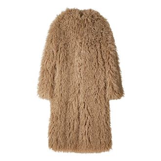 Patrizia Pepe Chaqueta Larga de Pelo Sint&eacute;tico - Jackets - Mujer - Beige - M