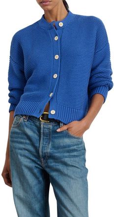 Alex Mill Chunky Cotton Cardigan in Cosmic Blue at Nordstrom, Size X-Small