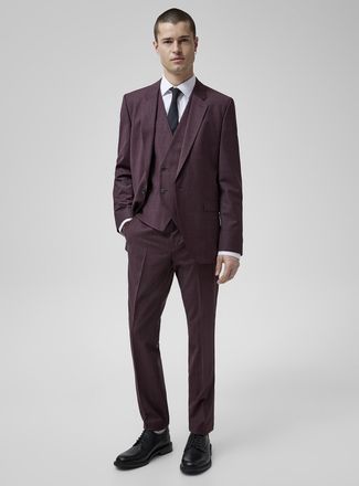 HUGO BOSS Mens Burgundy 3-piece suit Extra slim fit