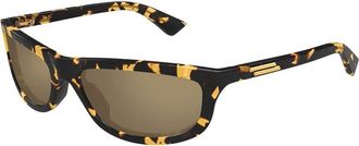 Bottega Veneta Brown Rectangular Unisex Sunglasses BV1327S 002 58