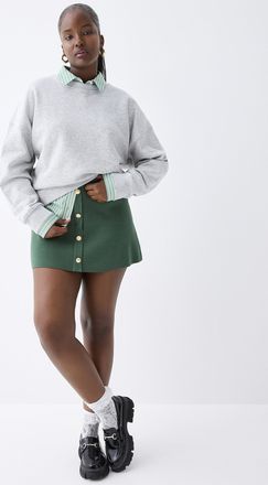 Twik Womens Golden buttons knit skirt