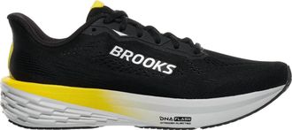 Brooks Mens Launch 12 Shoes In Black/cyber Yellow/oyster