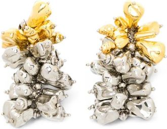 Dries Van Noten Silver Beaded Cluster Earrings