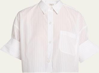 TWP Next Ex Striped Cropped Shirt