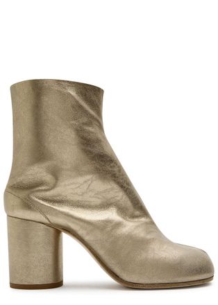 Maison Margiela Tabi 80 Metallic Leather Ankle Boots - Gold - 39 (IT39 / UK6)