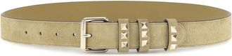 Valentino Garavani Beige Textured Buckle Belt