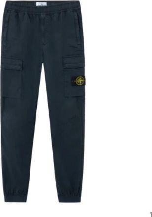 Stone Island Twill Cargo Broek - Heren - Slim Fit Broeken - Blauw - W33 - Katoen - Broeken