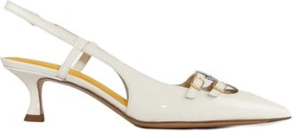 Mara Bini Witte Patentleren Slingback Sandalen - Dames - Pumps - Wit - 39 EU - Schoenen