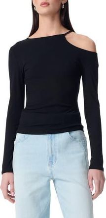 Robert Rodriguez Charlie Cold Shoulder Cutout Long Sleeve Top in Black at Nordstrom Rack, Size X-Small