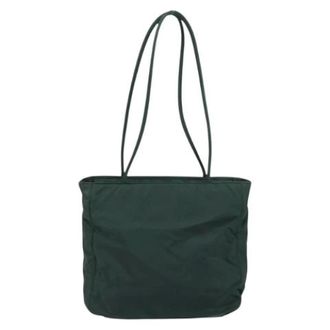 Prada Pre-owned Tote Bags, female, Green, Size: ONE SIZE Pre-owned Nylon Tote Bag