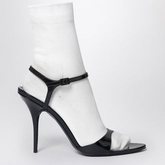 Balenciaga Sandalo Avenue Sock nero in vernice e maglia
