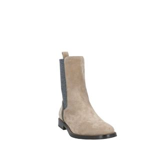 Brunello Cucinelli Womens Beige Leather Chelsea Boots