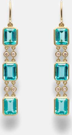 Ileana Makri Orecchini Sofia in oro 18kt con apatiti e diamanti