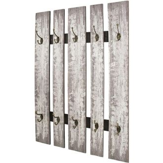 M&S Collection HAKU M&ouml;bel Appendiabiti da parete grigio, MDF, metallo - Dim. L 65 cm x A 100 cm x P 9 cm, Stile Industriale