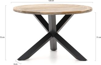 Intenso Furniture Intenso Asti/Rough-Y &Oslash;120cm dining tuinset 5-delig