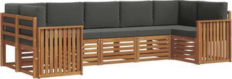 vidaXL Conjunto De Sof&aacute;s De Exterior 7 Uds. Natural Y Antracita Vidaxl
