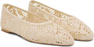 Reformation Pllar Flat in Cream Floral Crochet at Nordstrom, Size 10.5