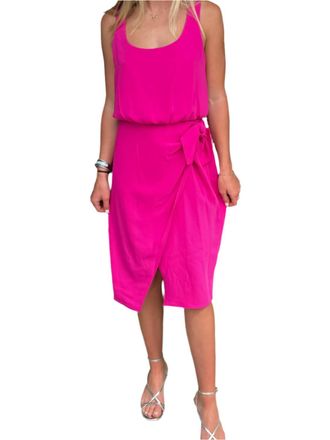 Trina Turk Orita Sleeveless Tie Waist Midi Dress In Pink