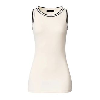 Fabiana Filippi Sleeveless Tops, female, White, Size: XS Canotta vogatore