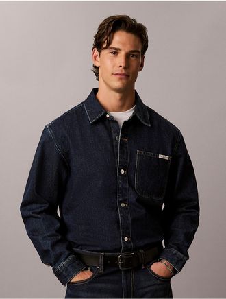 Calvin Klein Jeans Calvin Klein Mens Classic Denim Overshirt - Blue - XL