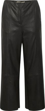 Soaked In Luxury Slolicia leren broek - Dames - Leren Broeken - Zwart - S - Leer - Broeken