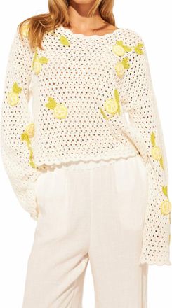 John & Jenn Crochet Sweater Top In Limoncello
