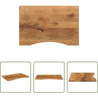 vidaXL vidaXL Tavolo in legno - Piano Scrivania con Curva 80x60x2,5 cm Massello Grezzo di Mango
