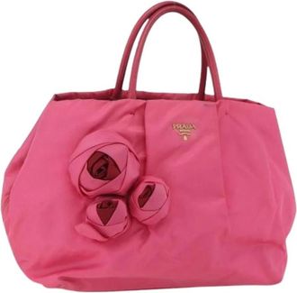 Prada Pre-owned Handbags, female, Pink, Size: ONE SIZE Pre-owned Nylon Handbag