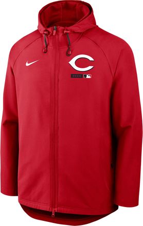Nike Cincinnati Reds Authentic Collection Nike Mens Therma-FIT MLB Full-Zip Hooded Jacket in Red | 04HC041NRED-FHP