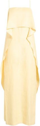 Staud Valencia Linen Maxi Dress in Butter at Nordstrom, Size 00