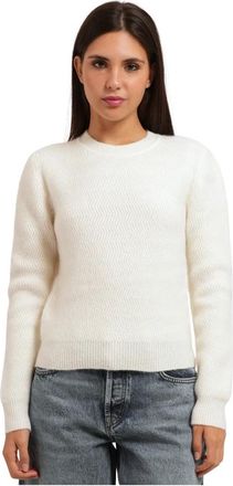 HUGO BOSS Moderne trui - Dames - Ronde hals truien - Wit - M - Wol - Truien & Vesten