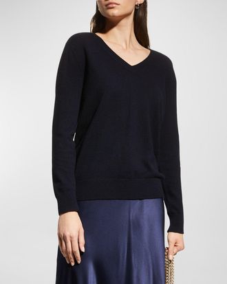 Vince Weekend V-Neck Cashmere Pullover Sweater