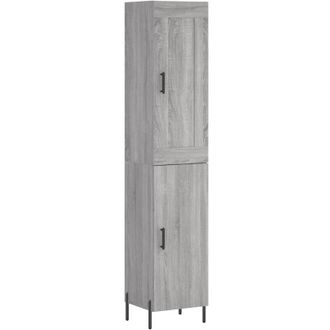vidaXL Aparador Alto Madera Contrachapada Gris Sonoma 34,5x34x180 Cm Vidaxl
