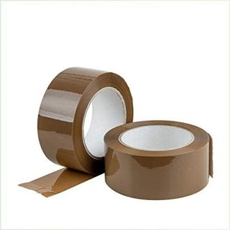 Trade Shop Trade Shop - Set 6 Pz Rotoli Nastro Adesivo Pacchi 50mmx132mt Silenzioso Imballo Colore Avana