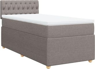 vidaXL Cama Box Spring Con Colch&oacute;n Tela Gris Taupe 90x200 Cm Vidaxl