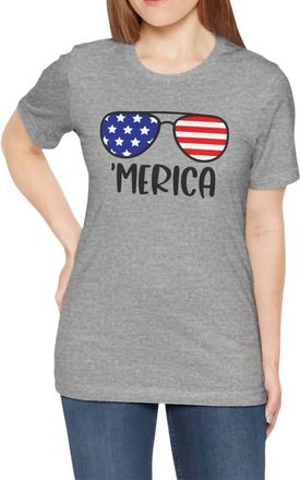 Bella + Canvas Womens Patriotic Ts merica T-Shirt In Gray